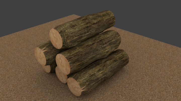 مدل سه بعدی چوب گرد