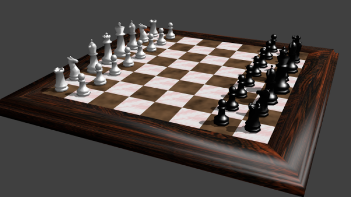 مدل سه بعدی میز شطرنج