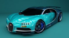 مدل سه بعدی ماشین بوگاتی  Bugatti Chiron 2017 sports car 3D Model